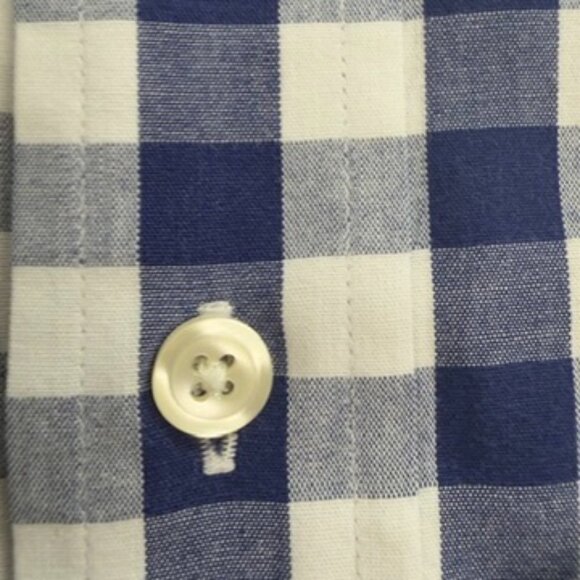 Brooks Brothers Navy & White Gingham Button-Down Shirt – Size Large - Picture 8 of 12